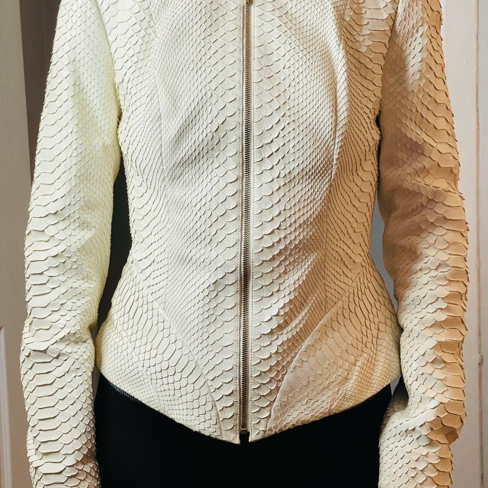 Pinto 100 % Python Cream Jacket Size Small - image 2